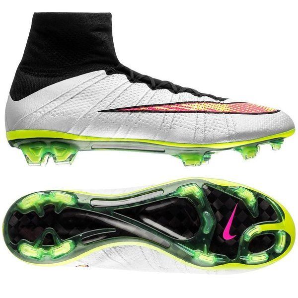 Mercurial Superfly 4 IV FG 2014 White & Green & Black